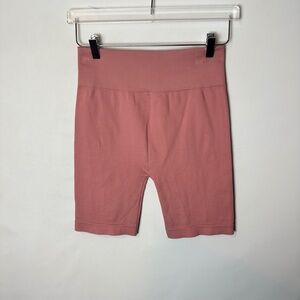 Avocado Seamless Bike Short Ribbed Salmon High Waisted Small